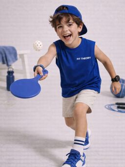 The Fit Theory - Boys Oversized Boxy Blue T-Shirt