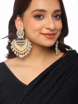 VIRAASI - Gold Plated Kundan Meenakari Traditional Dangler Earring for Women and Girls
