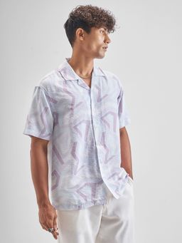 HIGHLANDER - Men's Multi-Colour Collar Neck Half Sleeves Relaxed Printed Shirt