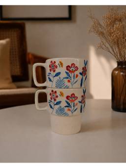 Chumbak - Wild Bloom Stacked Mug (Pack Of 2)