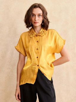 RAREISM - Larfa Yellow Solid Boxy Shirt