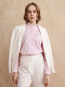 RAREISM - Valencienne Light Pink Stripes Regular Shirt