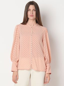 VERO MODA - Peach Self Design Shirt