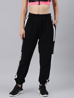 Laabha - Women Black White Regular Fit Joggers