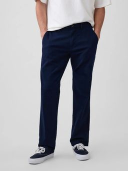 GAP - Navy Blue Mid-Rise Regular Fit Cotton Blend Pant