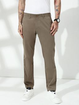 necked - Khaki Comfort Slim Fit Chinos