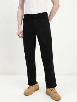 necked - Black Necked Comfort Straight Fit Chinos