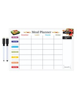 Awestuffs - Weekly Meal Planner Magnetic Dry Erase Whiteboard For Refrigerator [18 X 12 Inch]