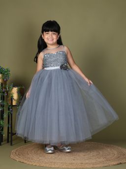 Toy Balloon Kids - Grey Gown Girls Party Wear Dress