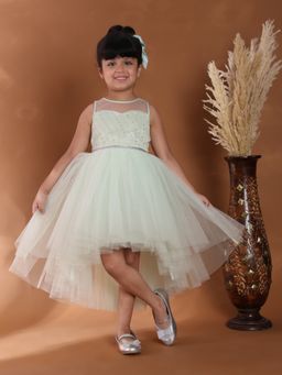 Toy Balloon Kids - Sea Green Hi Low Girls Party Wear Dress