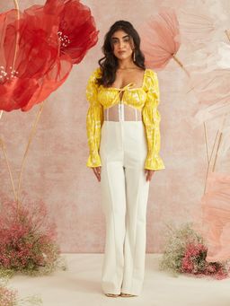 Lea Clothing - Talia Puff Sleeve Super Crop Top