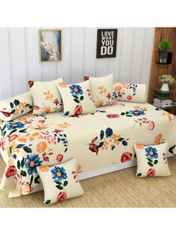 BAJO'S - Cream 8 Pieces Floral Bedding Set