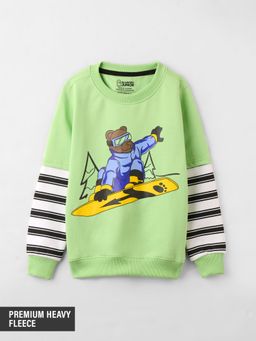 The Souled Store - Boys Green Printed Sweatshirt
