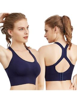 BRACHY - Blue Power Styled Back Active Sports Bra
