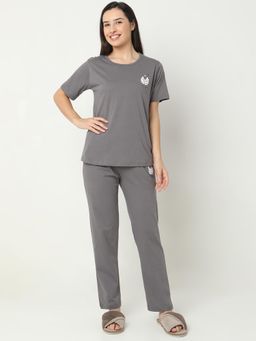 Smarty Pants - Women Cotton Lycra Printed Night Suit (Set of 2)