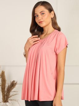 Zelena - Women Half Sleeves Viscose Maternity Zipless Nursing Top