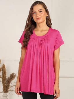 Zelena - Women Half Sleeves Viscose Maternity Zipless Nursing Top
