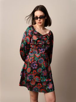 ONLY - Women Floral Printed Fit and Flare Casual Dress