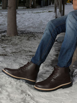 Carlton London - Stylish Brown Color Casual Wear Lace Ups Boots