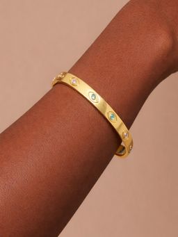 Sorele - Women 18K Gold Plated Statement Luxestack Gem Kada