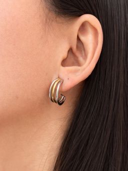 Sorele - Women 18K Gold Plated Spiral Harmony Hoop Earrings