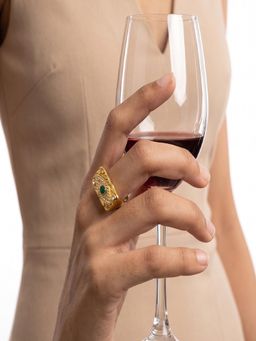 Sorele - Women 18K Gold Plated Statement Mystic Eye Ring