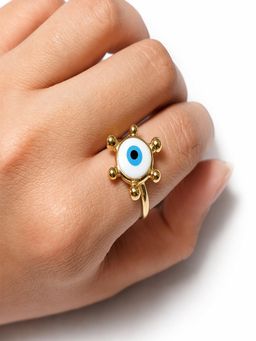 Sorele - Women 18K Gold Plated Statement Evil Eye Halo Ring
