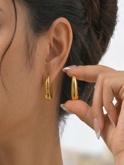Sorele - Women 18K Gold Plated Minimalist Vero Hoop Earrings