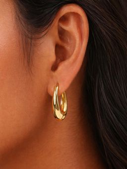 Sorele - Women 18K Gold Plated Minimalist Vero Hoop Earrings