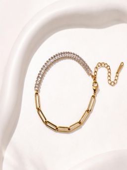 Sorele - Women 18K Gold Plated Statement Crystal Cascade Bracelet