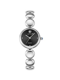 Sansi Mayo - Lyana Black Silver Round Analog Watch (SM-L-0085-S-S-B) (M)