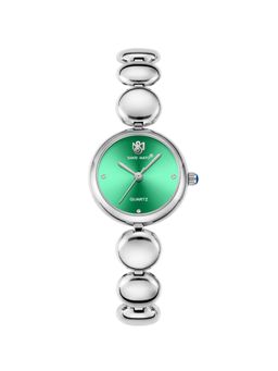 Sansi Mayo - Lyana Green Silver Round Analog Watch (SM-L-0085-S-S-GE) (M)