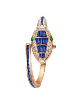 Sansi Mayo - Python White Rose Gold Oval Analog Watch (SM-L-0086-RG-RG-W-BL) (M)