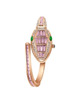 Sansi Mayo - Python White Rose Gold Oval Analog Watch (SM-L-0086-RG-RG-W-PI) (M)