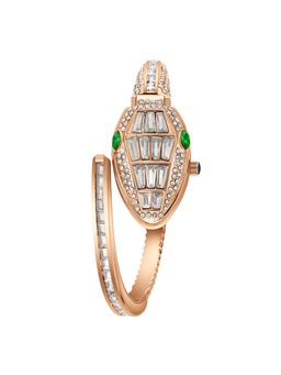 Sansi Mayo - Python White Rose Gold Oval Analog Watch (SM-L-0086-RG-RG-W-W) (M)