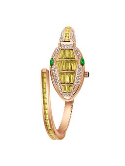 Sansi Mayo - Python White Rose Gold Oval Analog Watch (SM-L-0086-RG-RG-W-Y) (M)