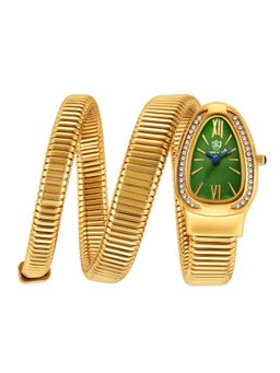 Sansi Mayo - Cobra Green Gold Oval Analog Watch (SM-L-0087-G-G-GE) (M)