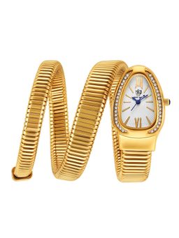 Sansi Mayo - Cobra White Gold Oval Analog Watch (SM-L-0087-G-G-W) (M)