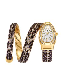 Sansi Mayo - Koil White Gold Oval Analog Watch (SM-L-0089-TTGBS-G-W) (M)