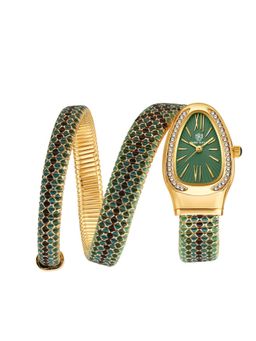 Sansi Mayo - Koil Green Gold Oval Analog Watch (SM-L-0089-TTGGEB-G-GE) (M)