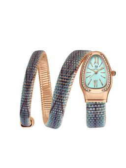 Sansi Mayo - Koil Blue Rose Gold Oval Analog Watch (SM-L-0090-TTRGBLB-RG-SB) (M)