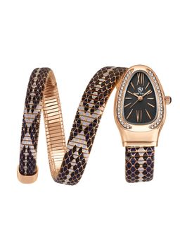 Sansi Mayo - Snake Black Rose Gold Oval Analog Watch (SM-L-0090-TTRGBS-RG-B) (M)