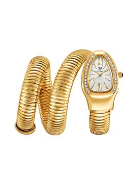 Sansi Mayo - Snake White Gold Oval Analog Watch (SM-L0091-G-G-W) (M)