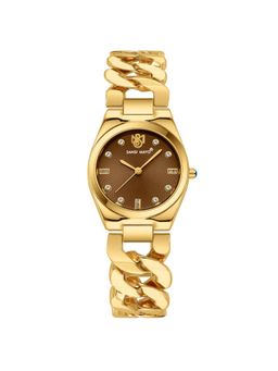Sansi Mayo - Liora Brown Gold Round Analog Watch (SM-L-310-G-G-BR) (M)