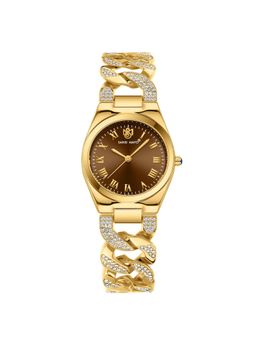 Sansi Mayo - Elora Brown Gold Round Analog Watch (SM-L-313-G-G-BR) (M)