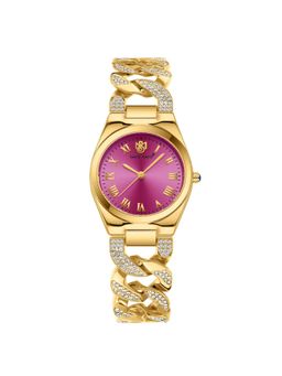 Sansi Mayo - Elora Magenta Gold Round Analog Watch (SM-L-313-G-G-DP) (M)