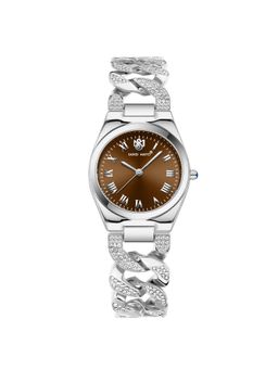Sansi Mayo - Elora Brown Silver Round Analog Watch (SM-L-314-S-S-BR) (M)