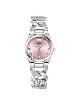 Sansi Mayo - Elora Pink Silver Round Analog Watch (SM-L-314-S-S-LP) (M)