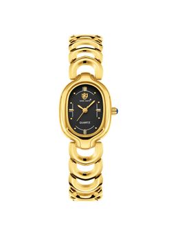 Sansi Mayo - Vetra Black Gold Oval Analog Watch (SM-L-315-G-G-B) (M)