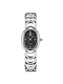 Sansi Mayo - Vetra Black Silver Oval Analog Watch (SM-L-316-S-S-B) (M)
